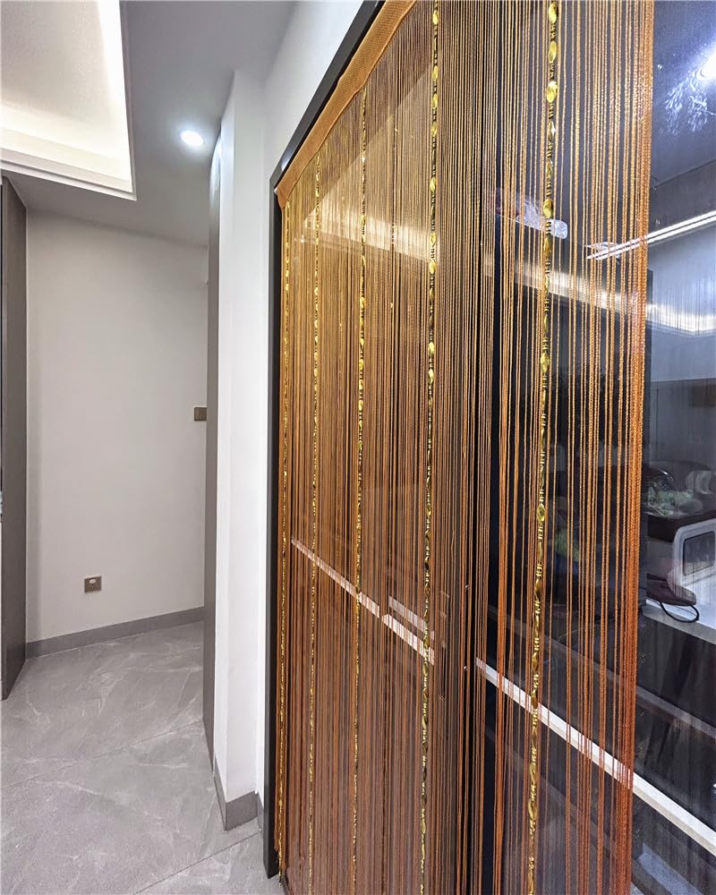 أفي سبليت ave Split 100cmX200cm ديكور الباب سلسلة الستار الخرز لوحة الحائط هامش نافذة غرفة المقسم أعمى لأجزاء مقهى الزفاف باب مقسم الخرز شرابة زخرفة الشاشة (برتقالي 25) - Image 5